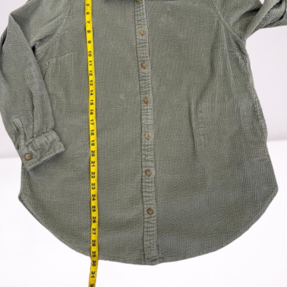 L.L. Bean Women’s Comfort Corduroy Relaxed Shirt Side Pocket Size MP Sage - Picture 10 of 11